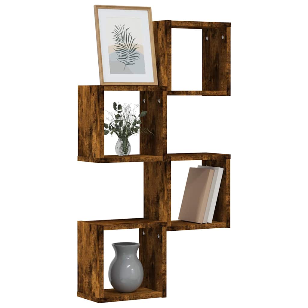 Wall Shelves 4 pcs Smoked Oak 26 x 15 x 26 cm Engineered Wood
