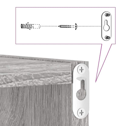 Wall Shelves 4 pcs Grey Sonoma 26 x 15 x 26 cm Engineered Wood
