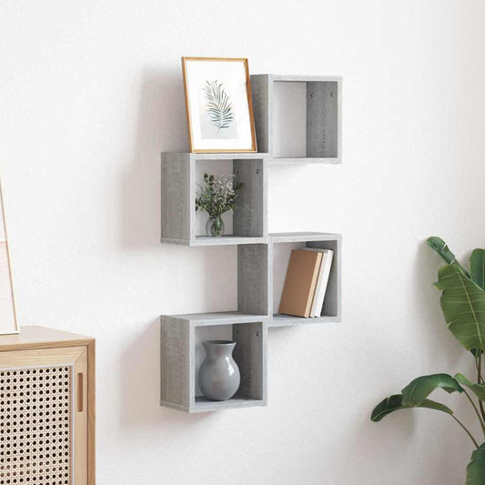 Wall Shelves 4 pcs Grey Sonoma 26 x 15 x 26 cm Engineered Wood
