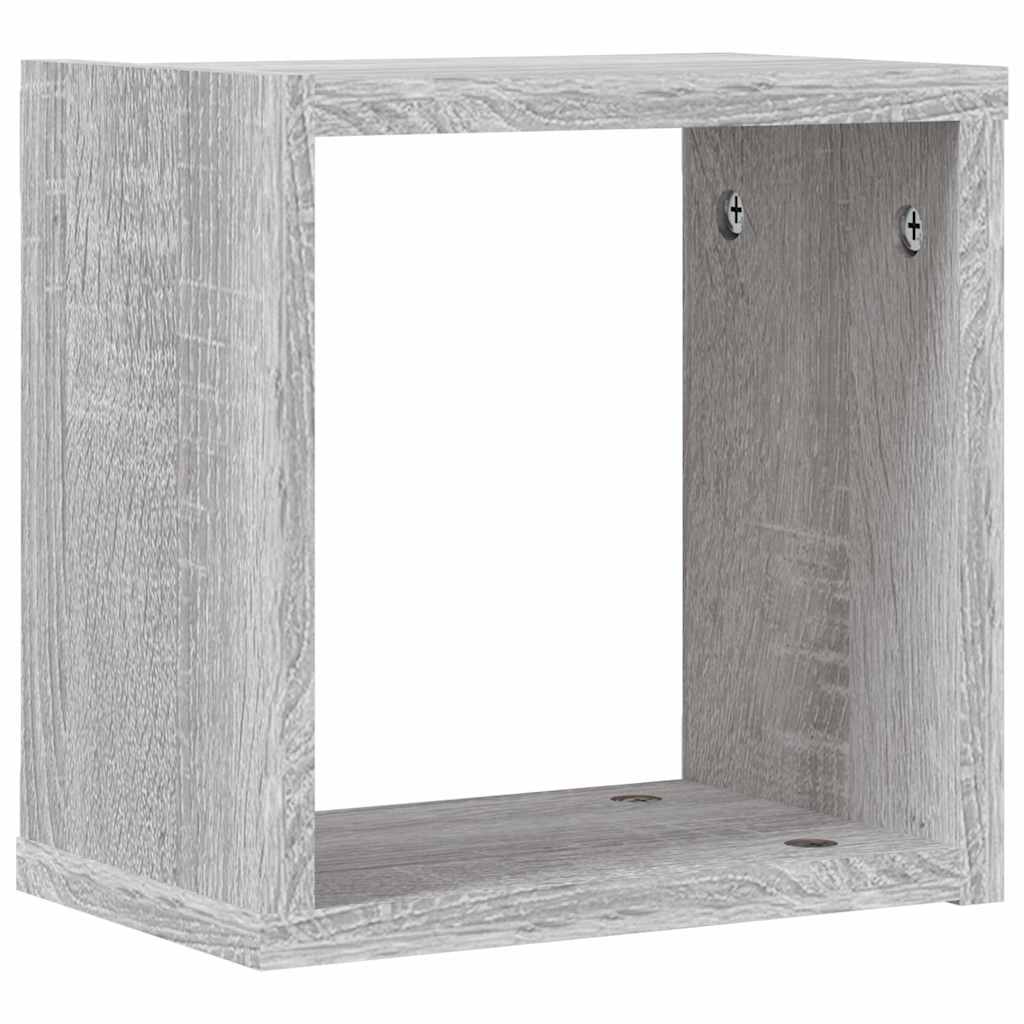 Wall Shelves 4 pcs Grey Sonoma 26 x 15 x 26 cm Engineered Wood