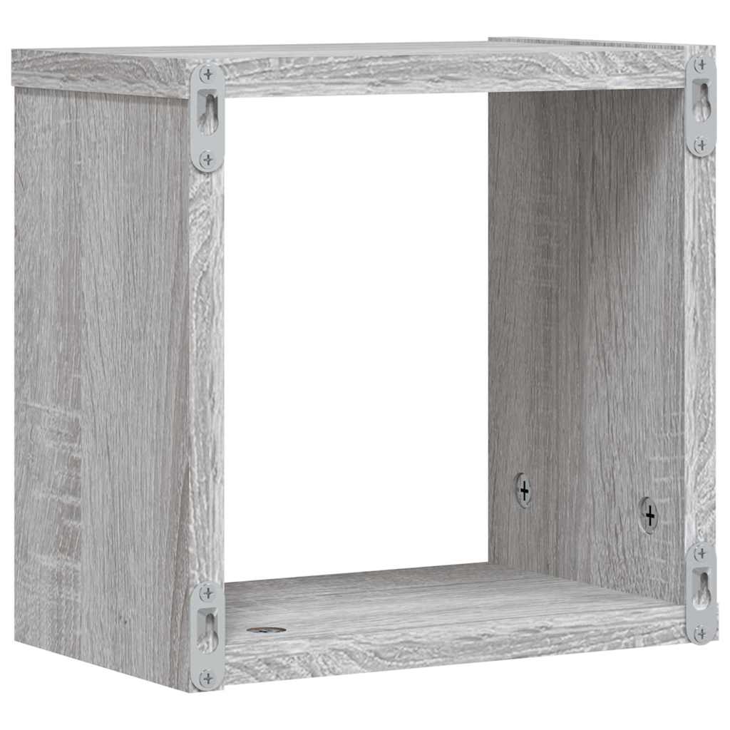 Wall Shelves 4 pcs Grey Sonoma 26 x 15 x 26 cm Engineered Wood