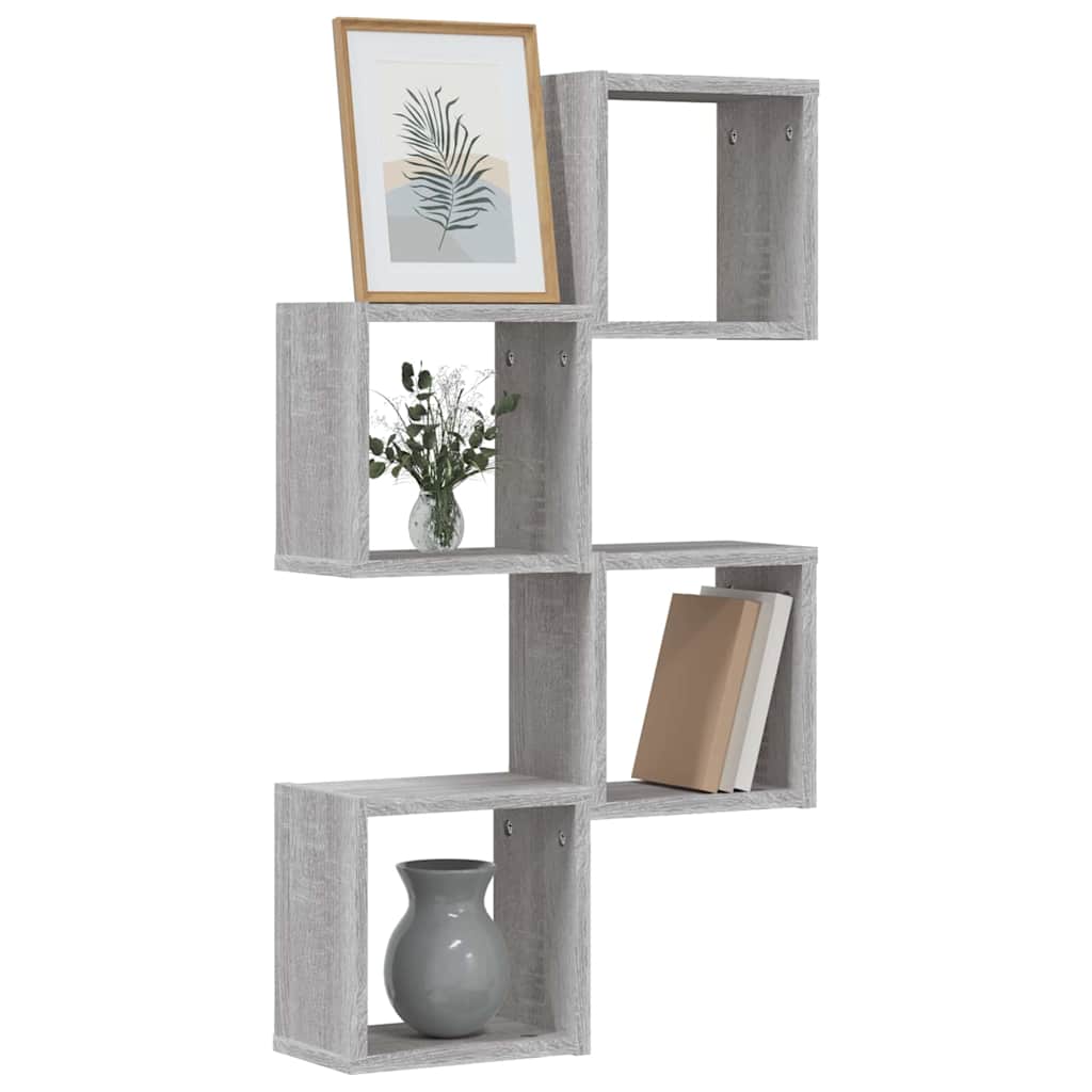 Wall Shelves 4 pcs Grey Sonoma 26 x 15 x 26 cm Engineered Wood