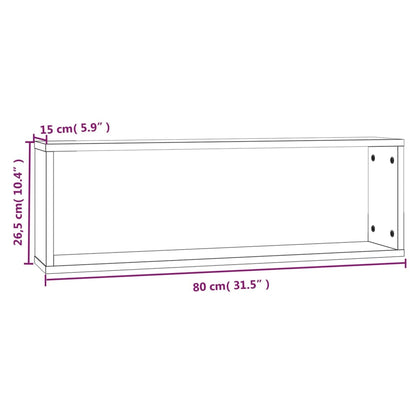 Wall Cube Shelves 4 pcs Grey Sonoma 80x15x26.5 cm Engineered Wood