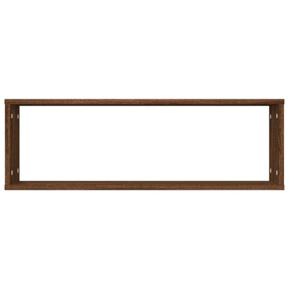 Wall Cube Shelves 4 pcs Brown Oak 80x15x26.5 cm Engineered Wood