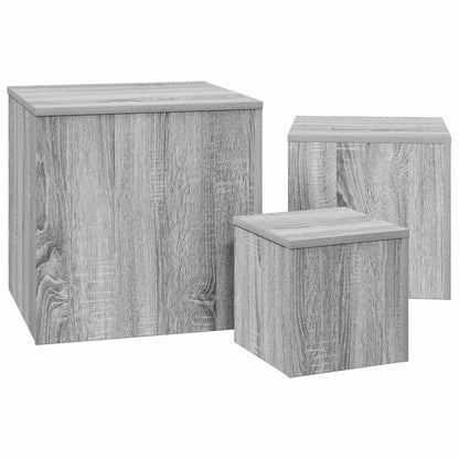 Side Tables 3 pcs Grey Sonoma Engineered Wood