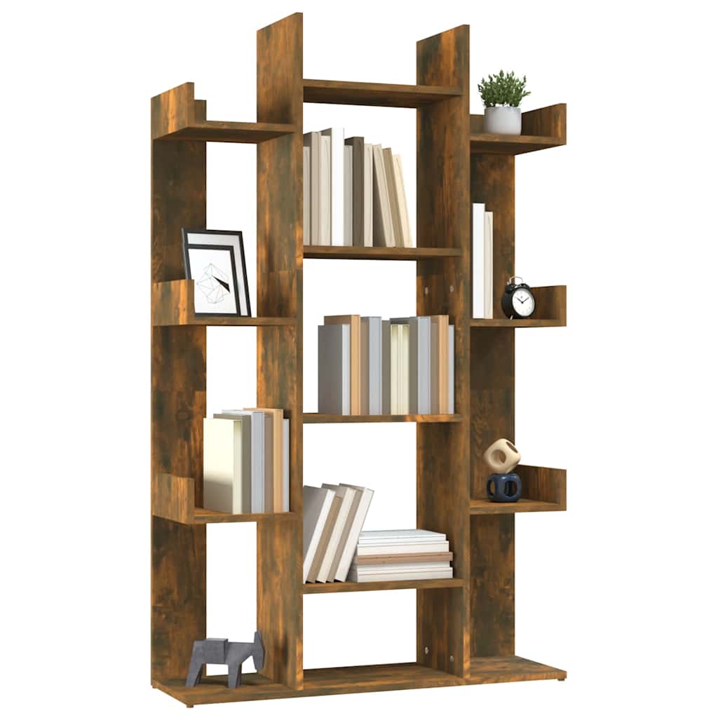 Book Cabinet Smoked Oak 86x25.5x140 cm Engineered Wood