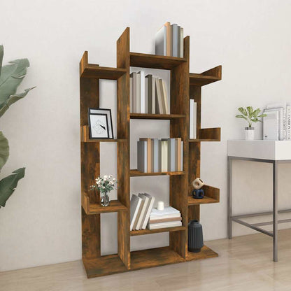 Book Cabinet Smoked Oak 86x25.5x140 cm Engineered Wood