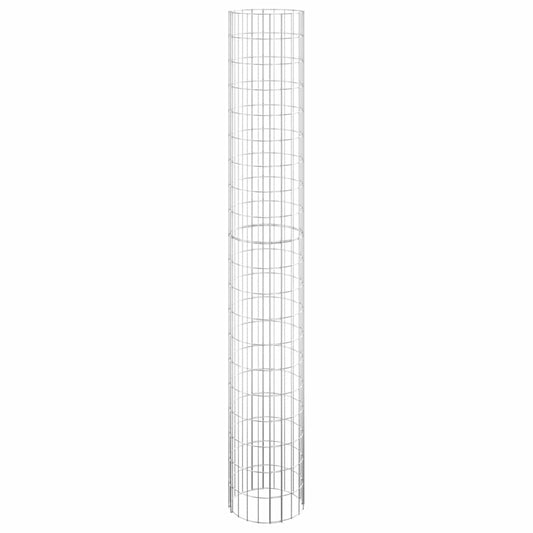 152014 vidaXL Circular Gabion Pole Galvanised Steel Ø30x200 cm