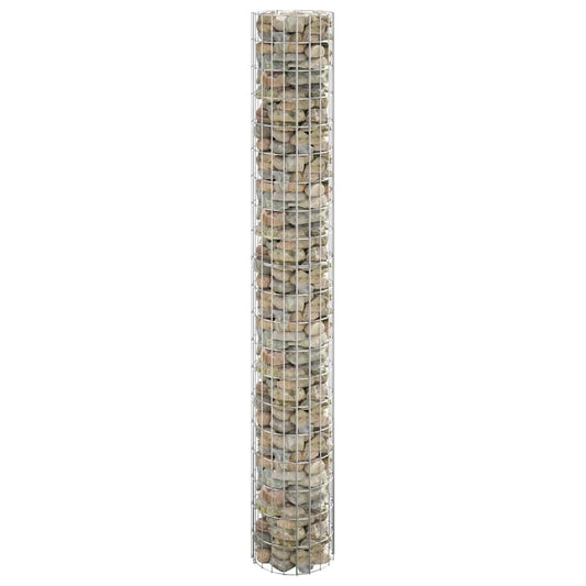 152014 vidaXL Circular Gabion Pole Galvanised Steel Ø30x200 cm