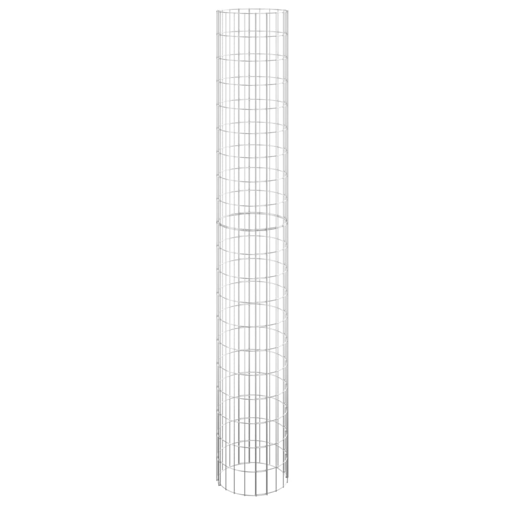 Circular Gabion Raised Beds 3 pcs Galvanised Steel Ø30x200 cm