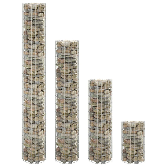 152023 vidaXL Circular Gabion Raised Beds 4 pcs Ø30x50/100/150/200 cm