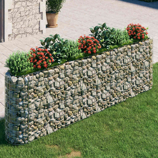 152035 vidaXL Gabion Raised Bed Galvanised Iron 330x50x100 cm