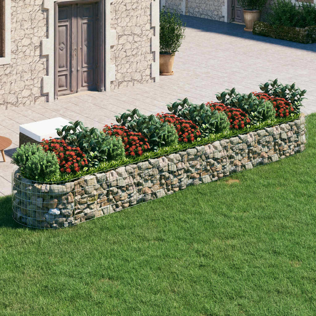 Gabion Raised Bed Galvanised Iron 500x100x50 cm