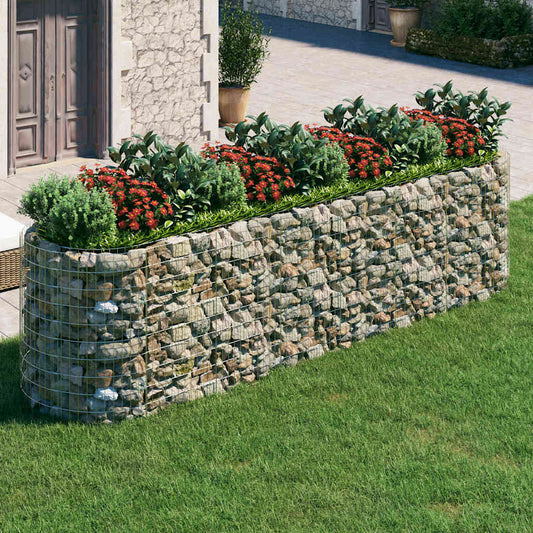 152047 vidaXL Gabion Raised Bed Galvanised Iron 400x100x100 cm