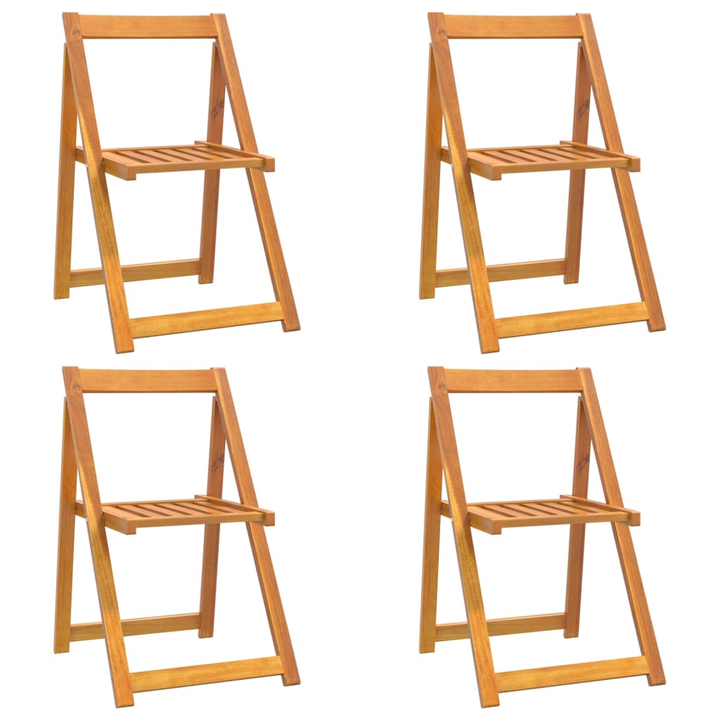 Garden Chair | Set of 4 | Natural Wood | Solid Acacia Wood | Standard