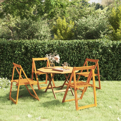 Garden Chair | Set of 4 | Natural Wood | Solid Acacia Wood | Standard