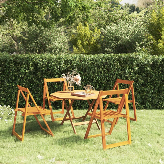 Garden Chair | Set of 4 | Natural Wood | Solid Acacia Wood | Standard