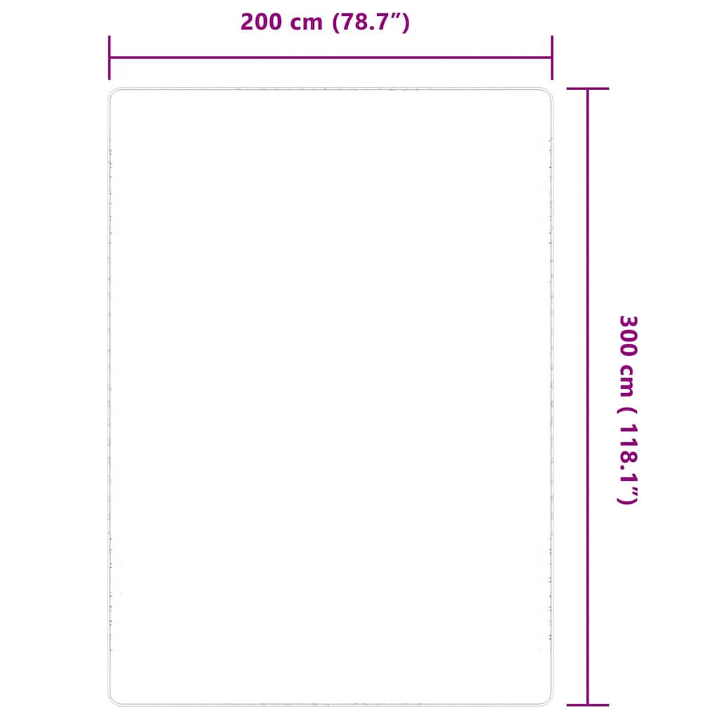 Area Rug Jute with Latex Backing 200x300 cm