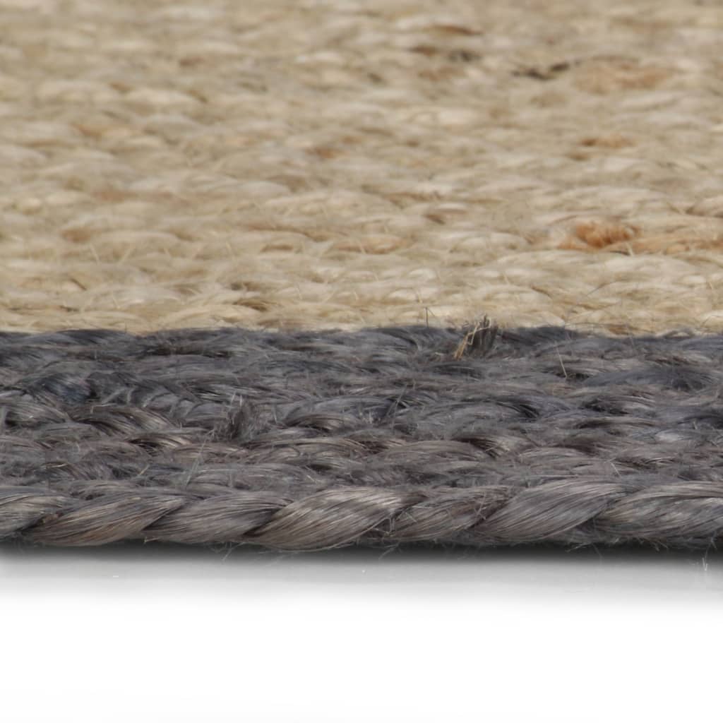 Handmade Rug Jute with Dark Grey Border 240 cm