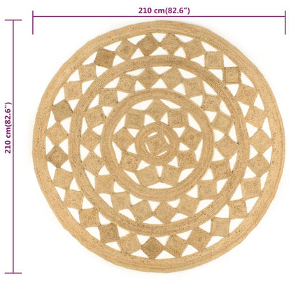 Handmade Rug Braided Jute 210 cm