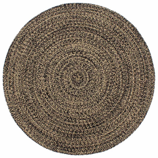 Handmade Rug Jute Black and Brown 180 cm