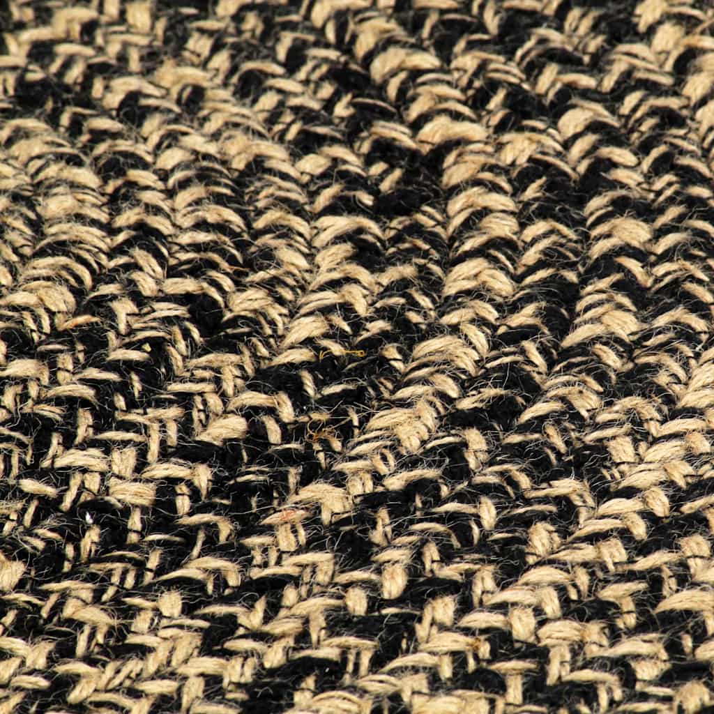 Handmade Rug Jute Black and Brown 180 cm