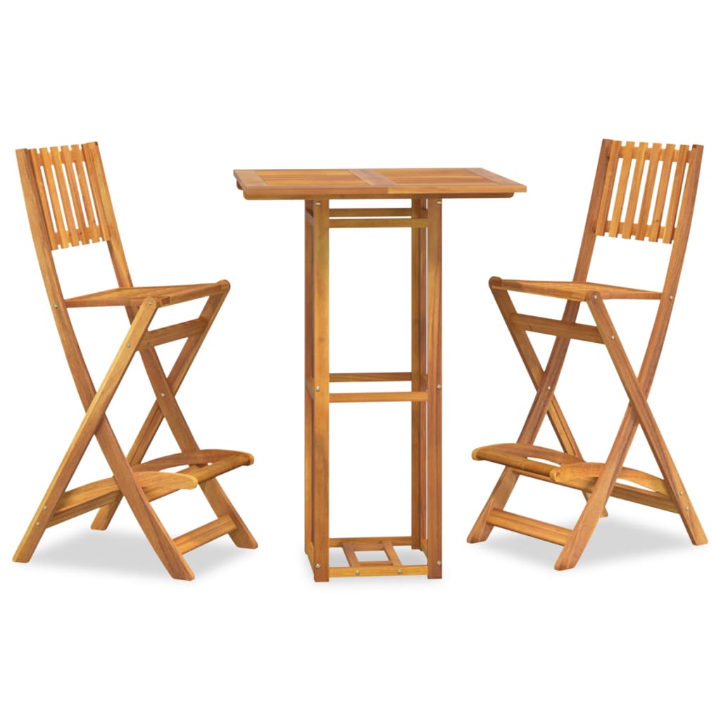 Outdoor Bar Set | Natural Wood | Solid acacia wood with an oil finish