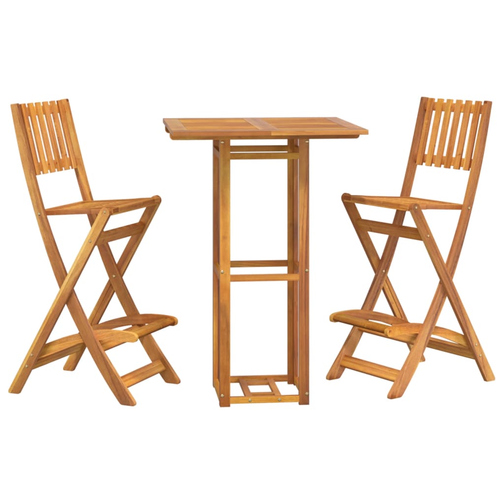 Outdoor Bar Set | Natural Wood | Solid acacia wood with an oil finish