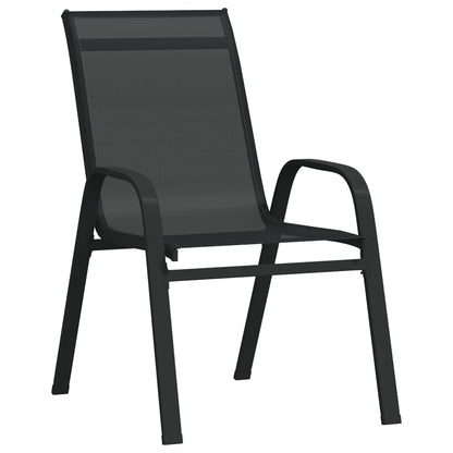 9 Piece Garden Dining Set Black