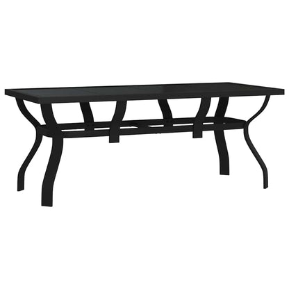 9 Piece Garden Dining Set Black