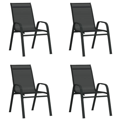 5 Piece Garden Dining Set Black