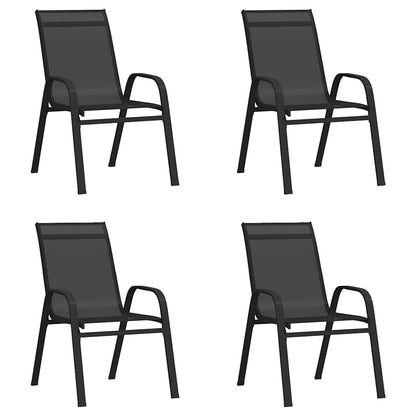 5 Piece Garden Dining Set Black