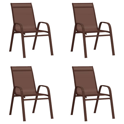 5 Piece Garden Dining Set Brown and Black