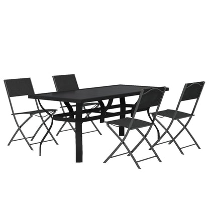 Garden Dining Set | Grey | Powder-coated steel | Standard | Foldable