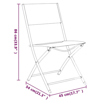 Garden Dining Set | Grey | Powder-coated steel | Standard | Foldable