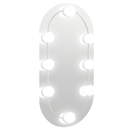 Mirror with LED Lights 40x20 cm Glass Oval