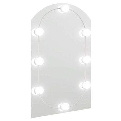 Mirror with LED Lights 60x40 cm Glass Arch