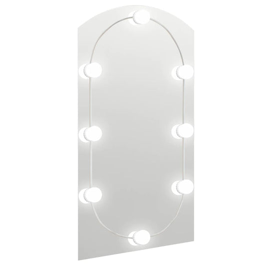 Mirror with LED Lights 90x45 cm Glass Arch
