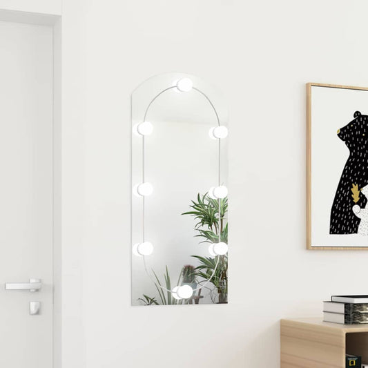 Mirror with LED Lights 90x45 cm Glass Arch