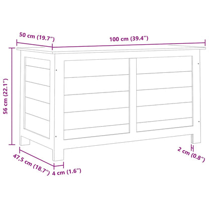 Outdoor Cushion Box 100x50x56 cm Solid Wood Fir