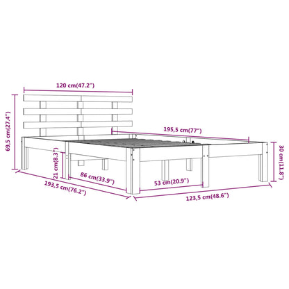 Bed Frame without Mattress 120x190cm Small Double