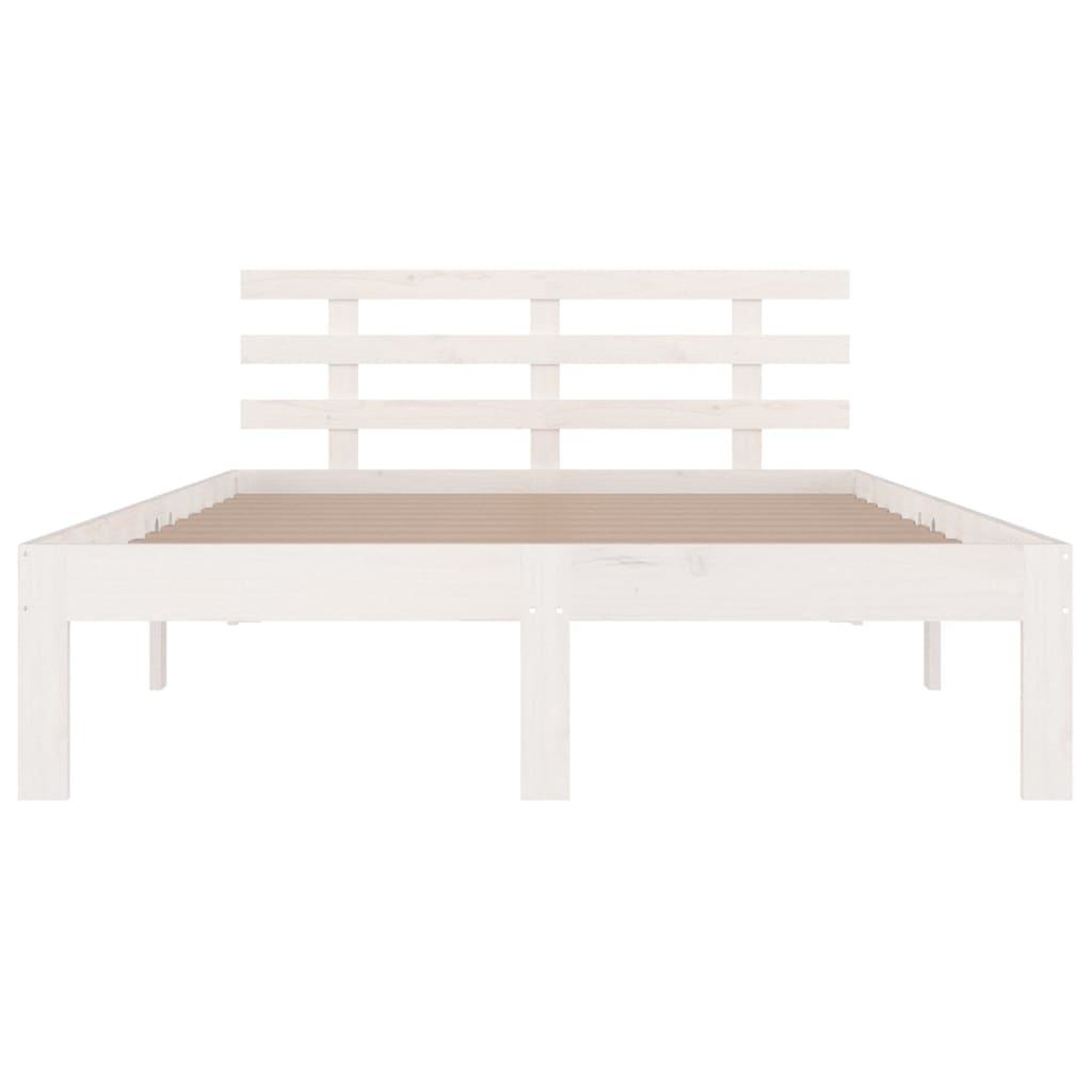 Bed Frame | White | Solid pine wood | 140 x 190 cm | Bed Frame