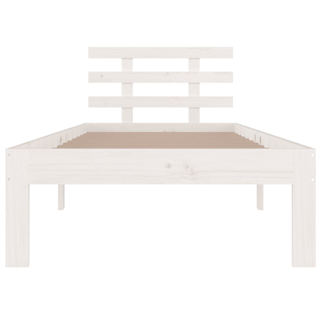 Bed Frame | White | Solid Pine Wood | Single | Durable | Bed Frame