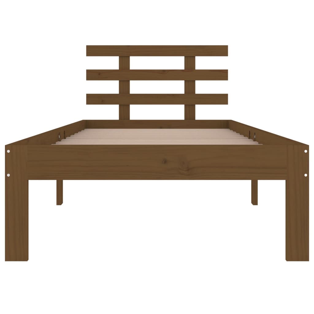 Bed Frame | Honey Brown | Solid Pine Wood | Single | Durable | Bed Frame