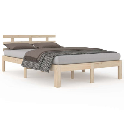 Bed Frame | Natural Wood | Solid Pine Wood, Plywood | Double | Durable