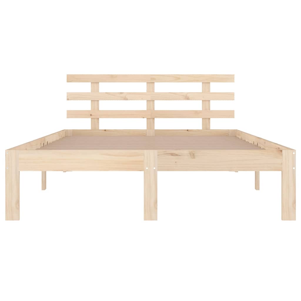Bed Frame | Natural Wood | Solid Pine Wood, Plywood | Double | Durable