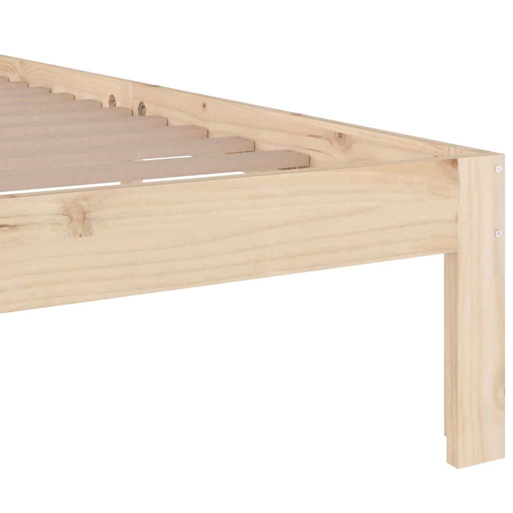 Bed Frame | Natural Wood | Solid Pine Wood, Plywood | Double | Durable