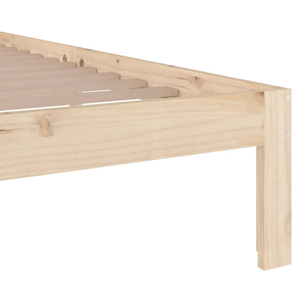 Bed Frame | Natural Wood | Solid Pine Wood, Plywood | Double | Durable