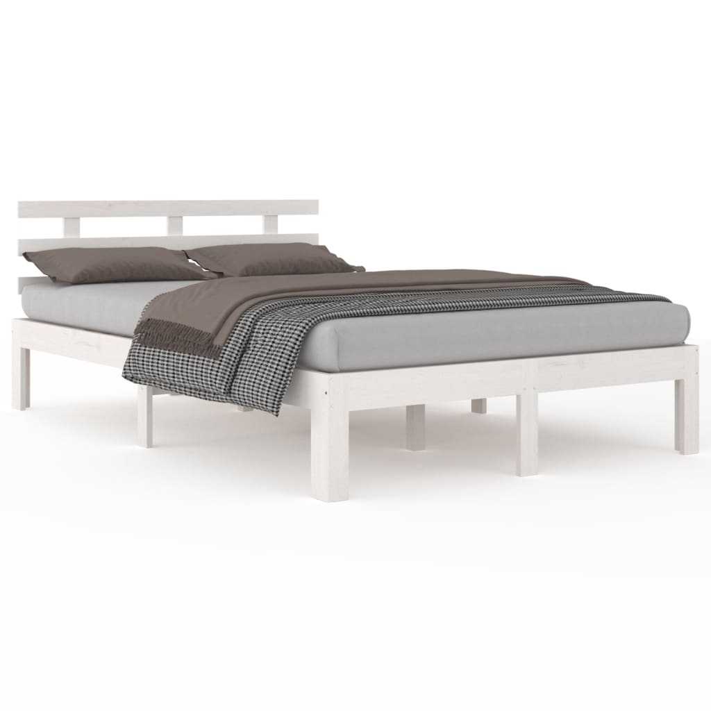 Bed Frame | White | Solid pine wood, Plywood | Standard Double | Durable