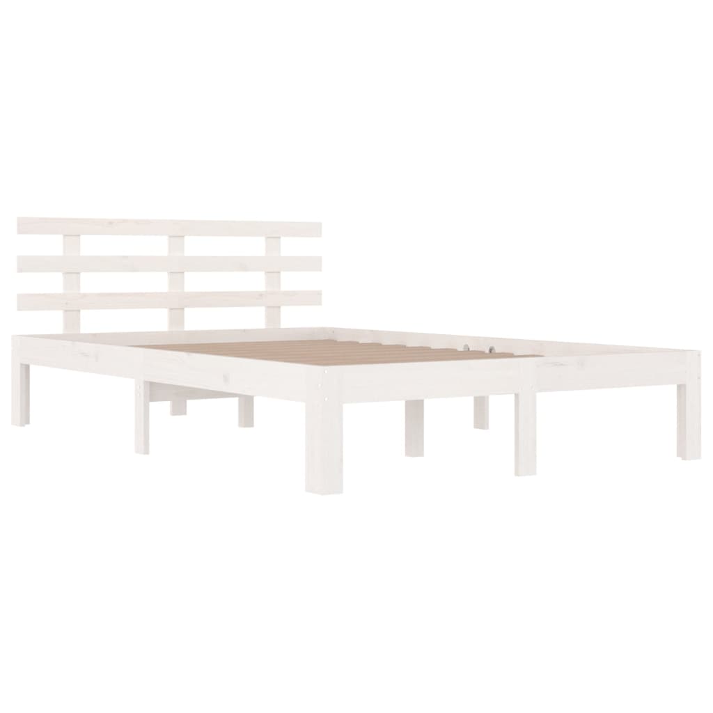 Bed Frame | White | Solid pine wood, Plywood | Standard Double | Durable